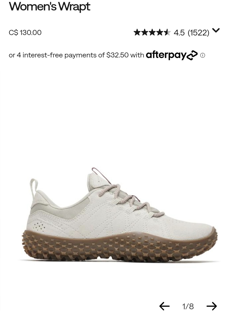 Merrell Women's Wrapt Lightweight Sneaker - Cream with Brown Sole